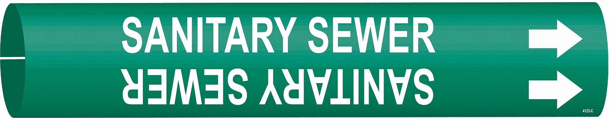 Pipe Marker Sanitary Sewer 2 in H 2 in W