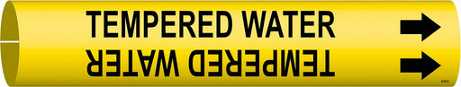 Pipe Marker Tempered Water 2 13/16in H