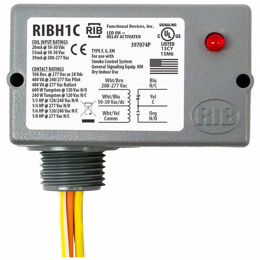 EnclosedPre-Wired Relay 277VAC SPDT 10A