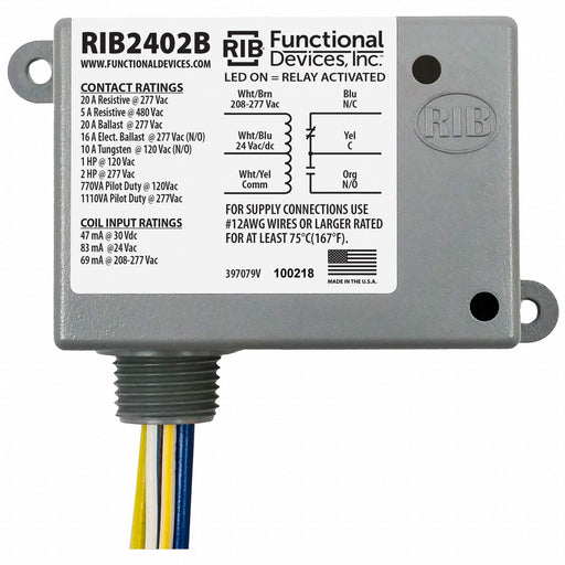 EnclosedPre-Wired Relay 277VAC SPDT 20A