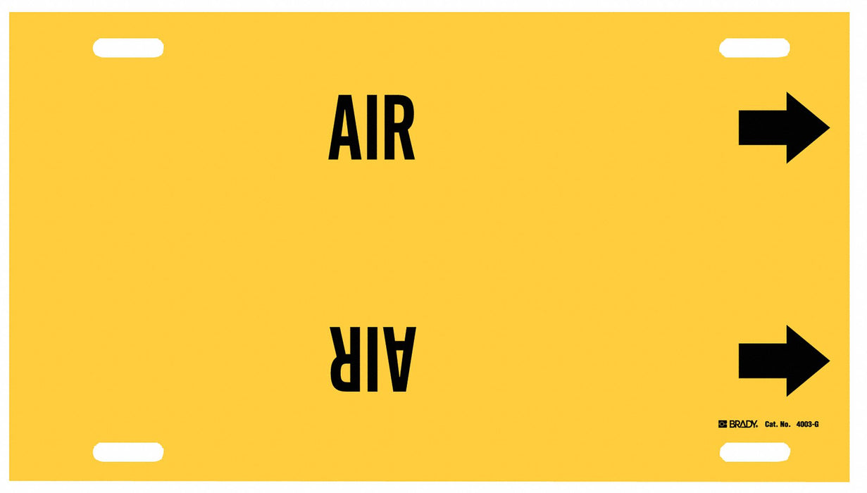 Pipe Marker Air 10 in H 24 in W