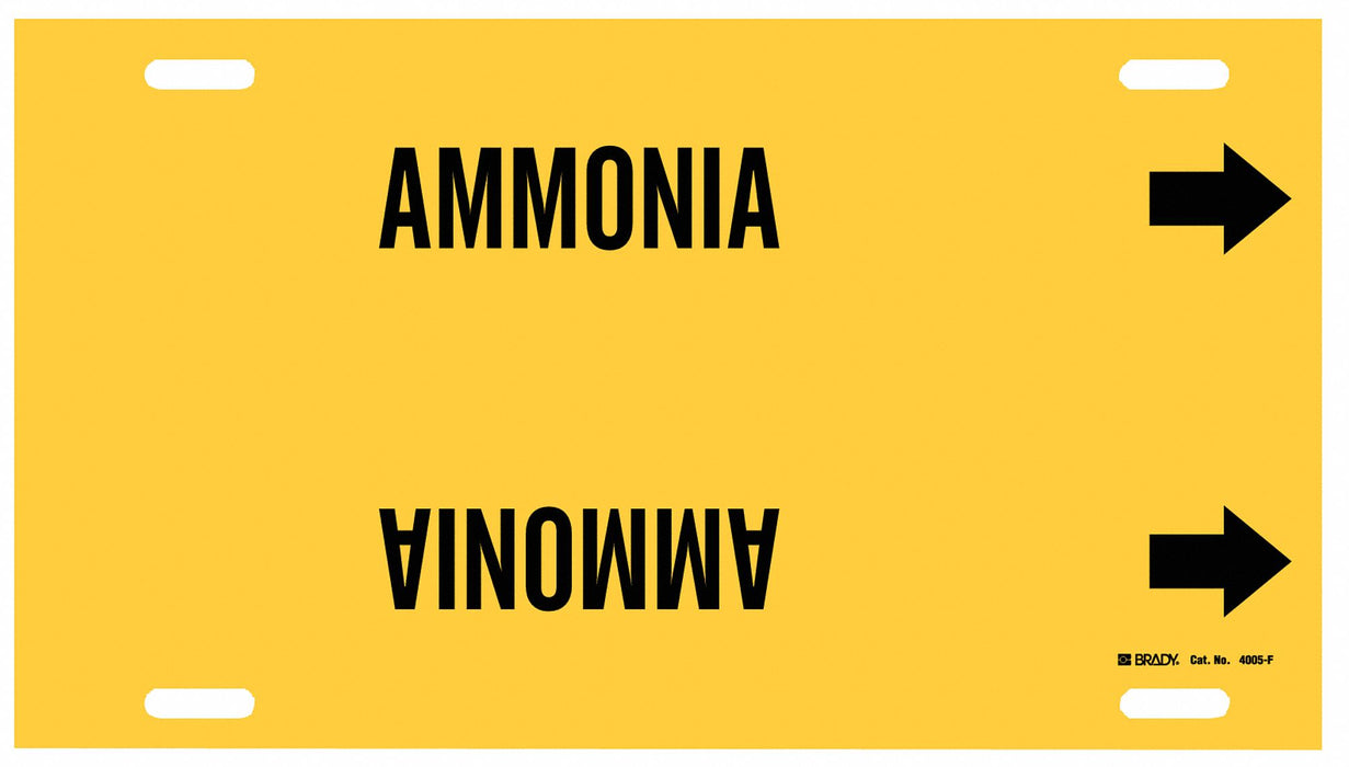 Pipe Marker Ammonia 8 in H 16 in W