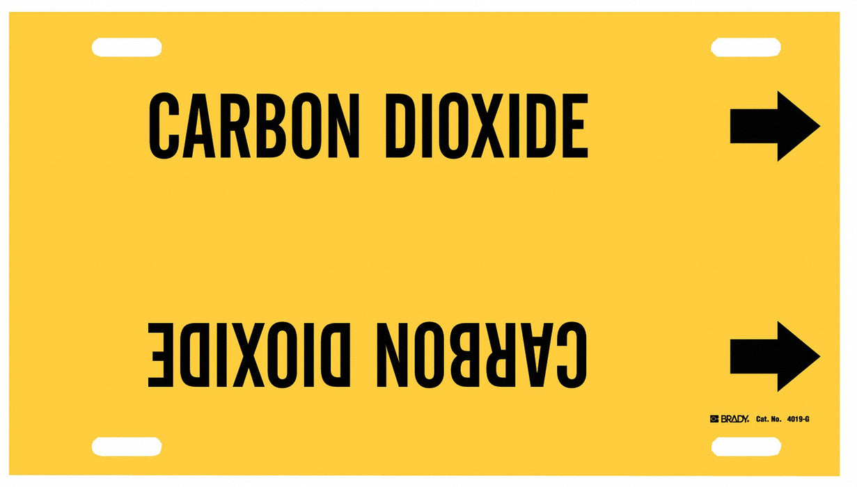Pipe Marker Carbon Dioxide 10in H 24in W