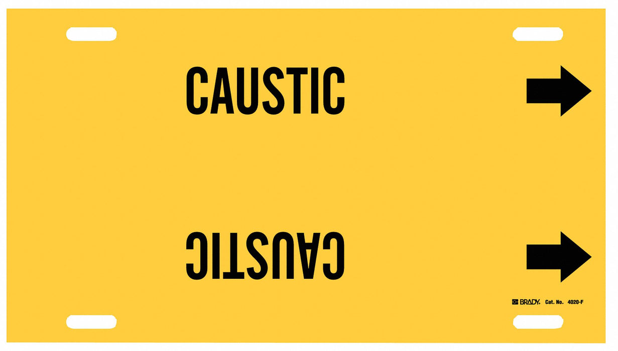Pipe Marker Caustic 8 in H 16 in W