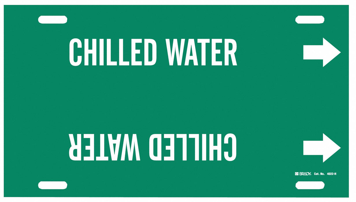 Pipe Marker Chilled Water 10in H 32in W
