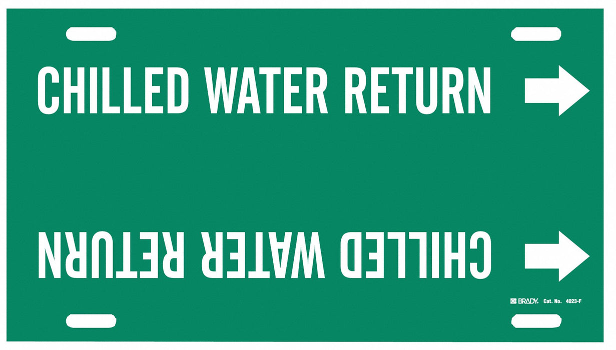 Pipe Mrkr Chilled Watr Rtrn 8in H 16in W