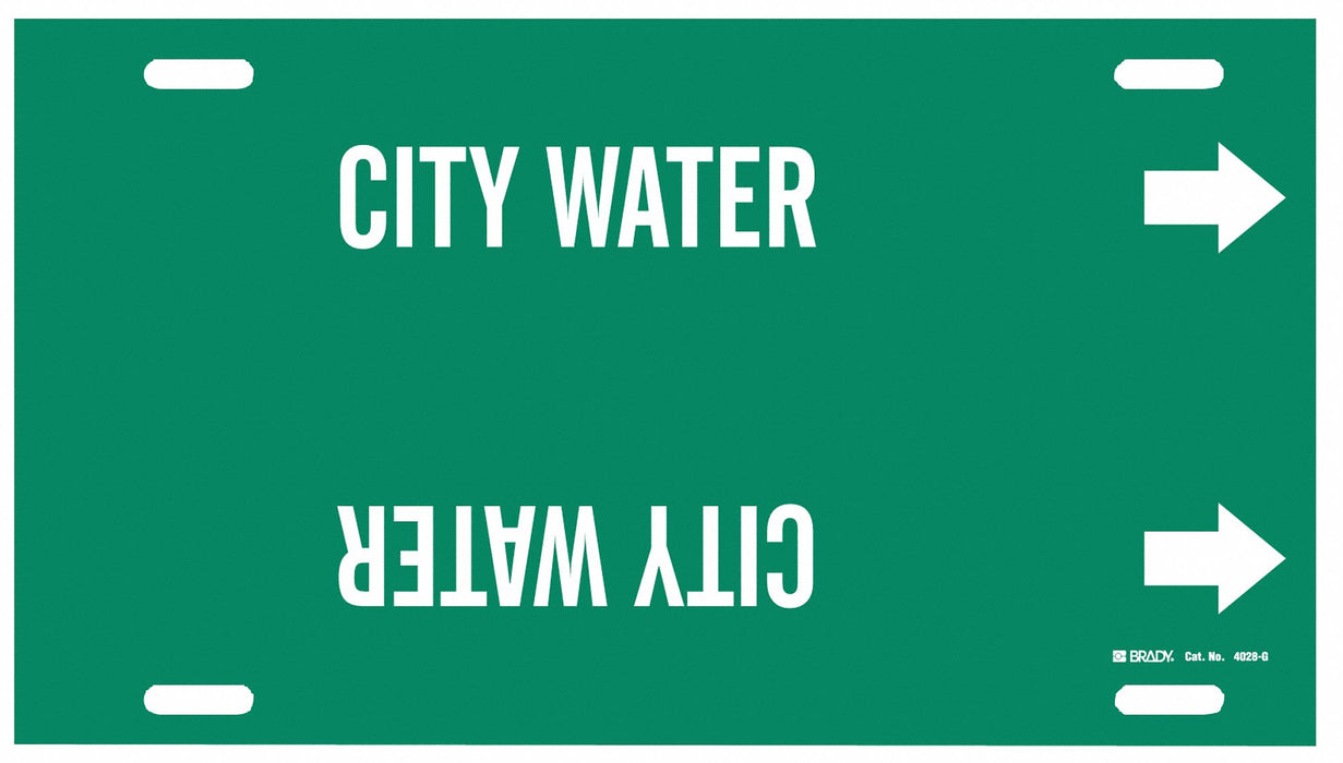 Pipe Marker City Water 10 in H 24 in W