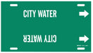 Pipe Marker City Water 10 in H 24 in W