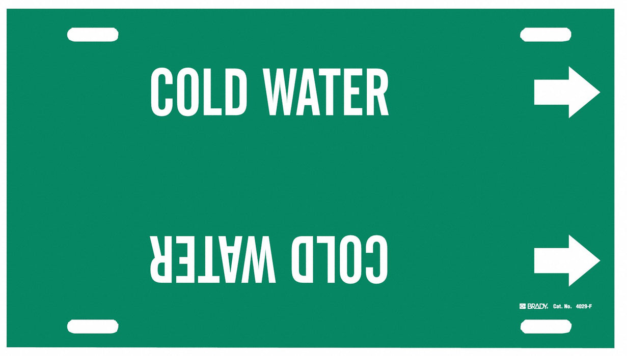 Pipe Marker Cold Water 8 in H 16 in W