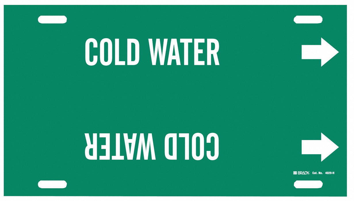 Pipe Marker Cold Water 10 in H 32 in W