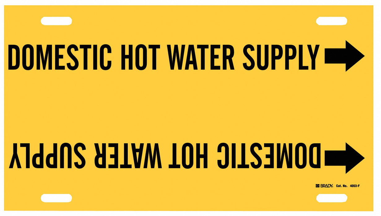 Pipe Mrkr Domestic Hot Watr Supply 8in H