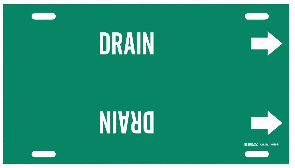 Pipe Marker Drain 8 in H 16 in W