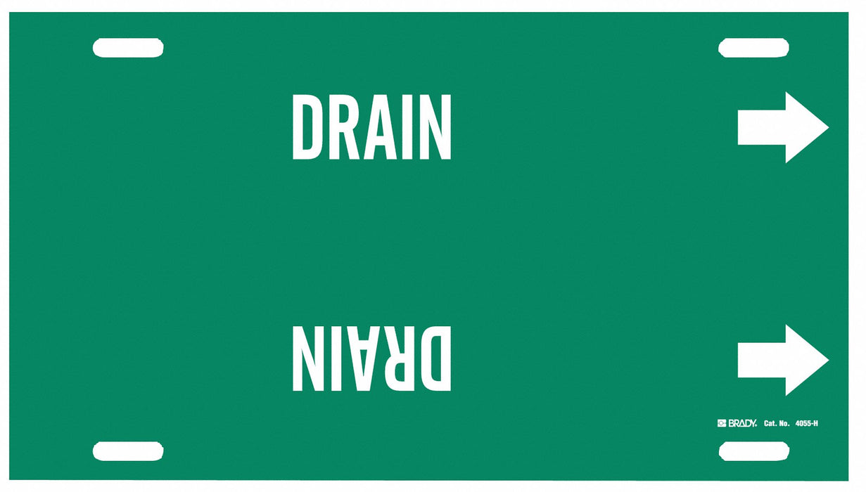 Pipe Marker Drain 10 in H 32 in W