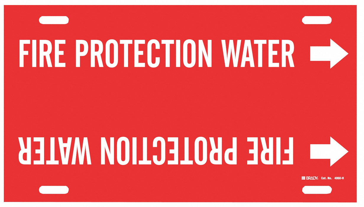Pipe Marker Fire Protection Water 10in H