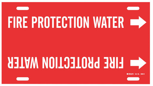 Pipe Marker Fire Protection Water 10in H