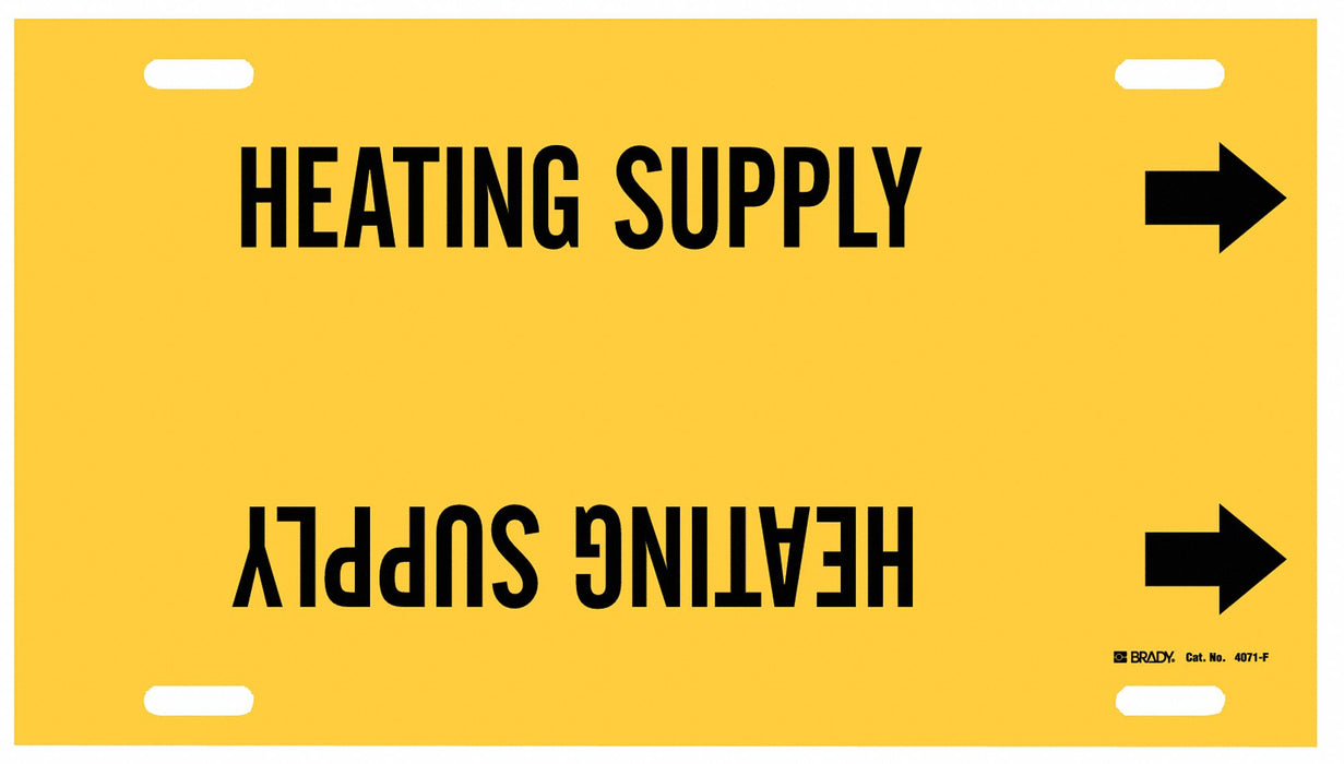 Pipe Marker Heating Supply 8in H 16in W
