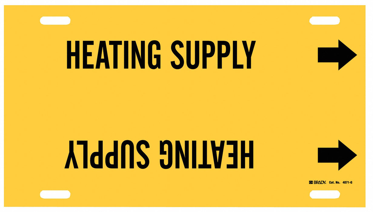 Pipe Marker Heating Supply 10in H 24in W