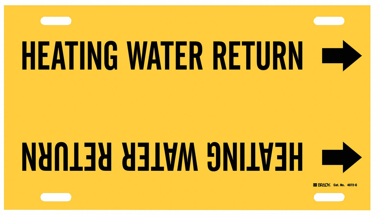 Pipe Marker Heating Water Return 10in H