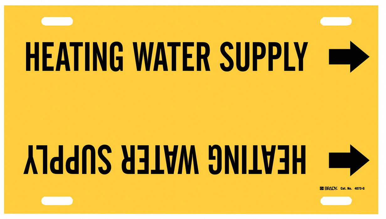 Pipe Marker Heating Water Supply 10in H