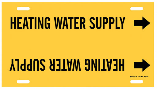 Pipe Marker Heating Water Supply 10in H