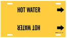 Pipe Marker Hot Water 10 in H 24 in W