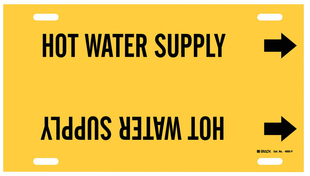 Pipe Markr Hot Water Supply 8in H 16in W