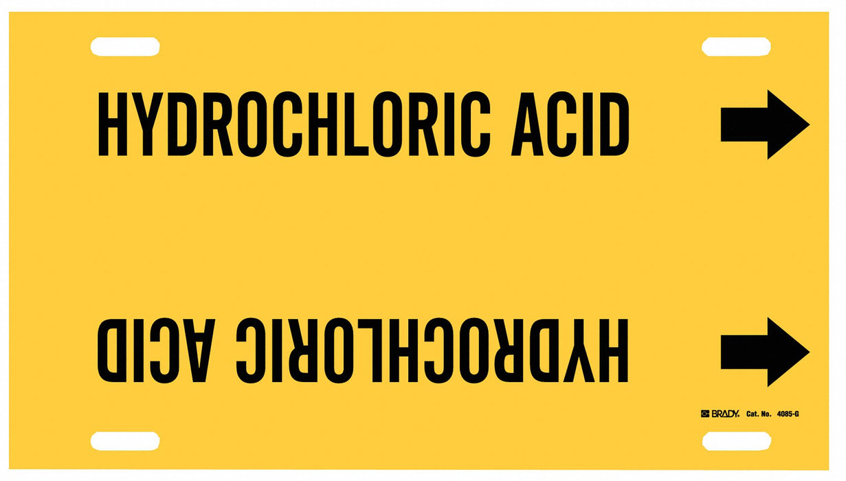 Pipe Mrkr Hydrchloric Acid 10in H 24in W