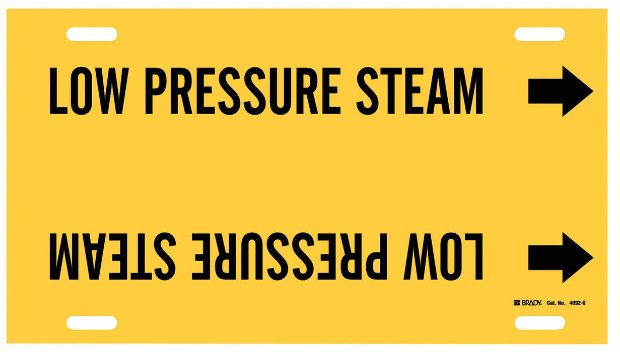 Pipe Mrkr Low Prssre Steam 10in H 24in W