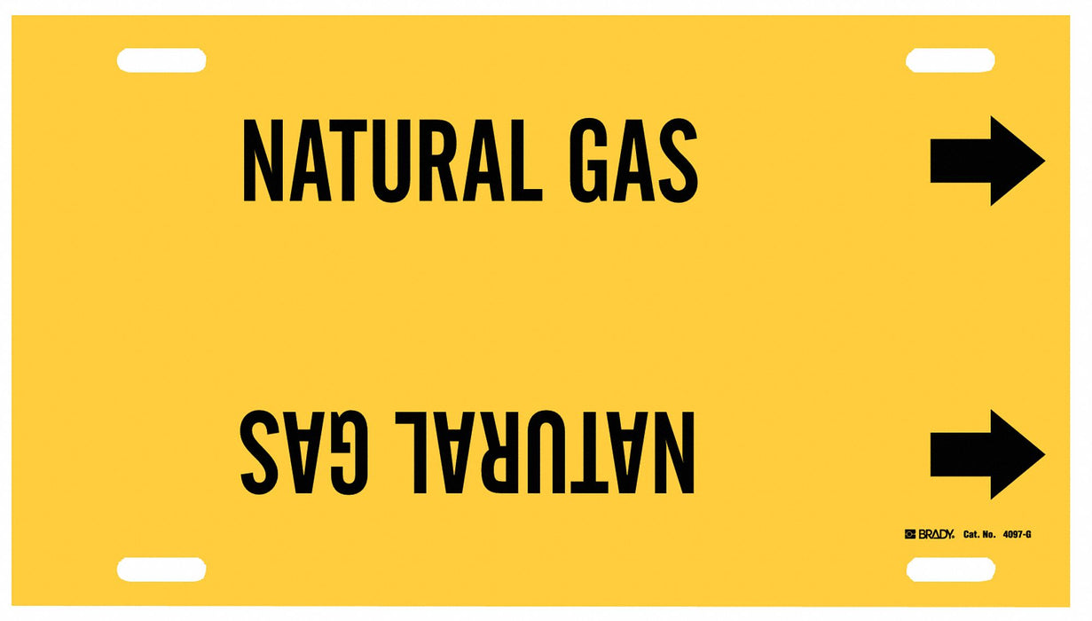 Pipe Marker Natural Gas 10 in H 24 in W