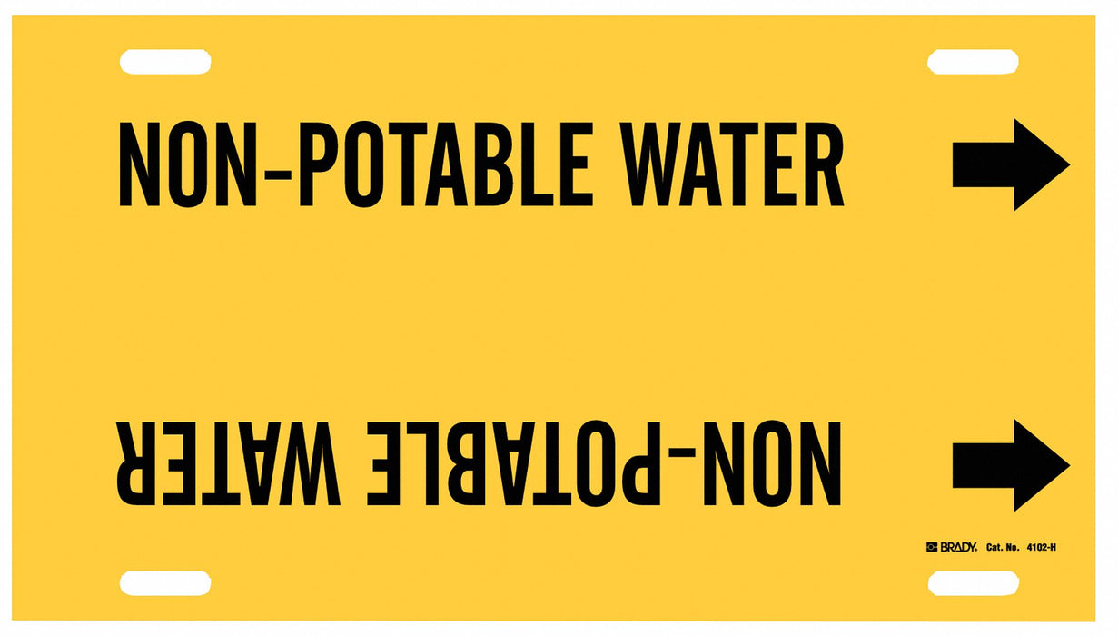 Pipe Mrkr Non-Potable Watr 10in H 32in W