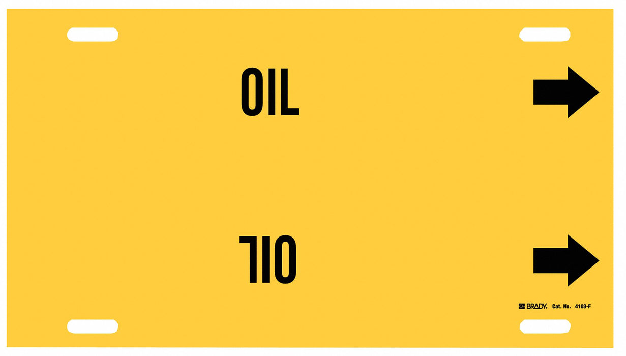 Pipe Marker Oil 8 in H 16 in W