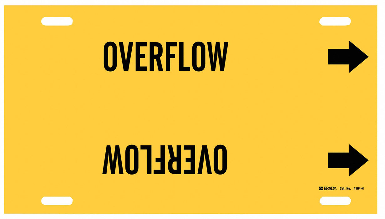 Pipe Marker Overflow 10 in H 32 in W