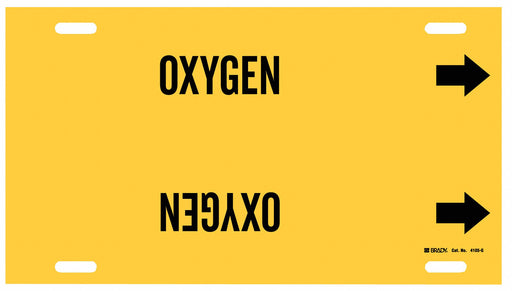 Pipe Marker Oxygen 10 in H 24 in W