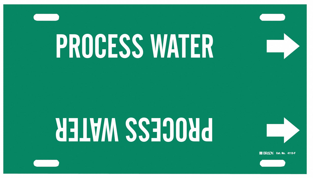Pipe Marker Process Water 8 in H 16 in W
