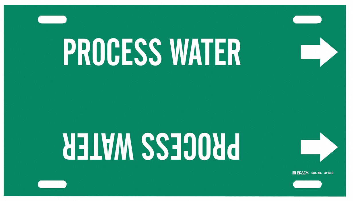 Pipe Marker Process Water 10in H 24in W