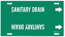 Pipe Marker Sanitary Drain 8in H 16in W