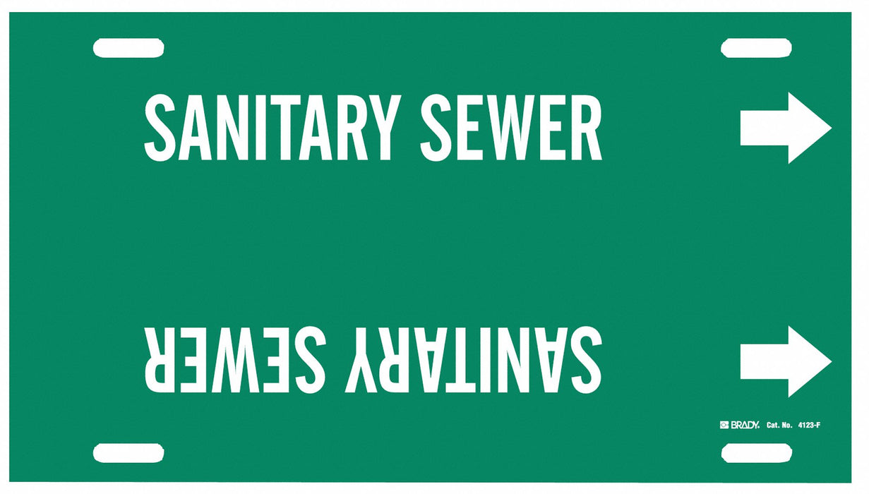 Pipe Marker Sanitary Sewer 8in H 16in W