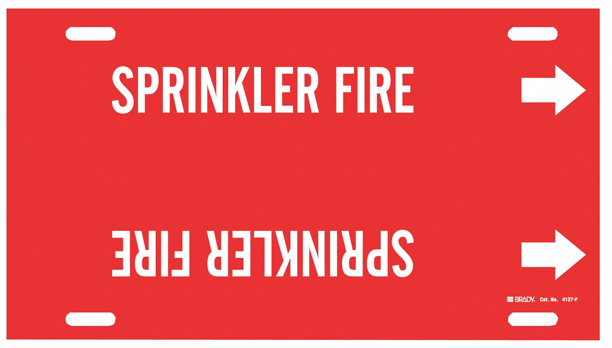 Pipe Marker Sprinkler Fire 8in H 16in W