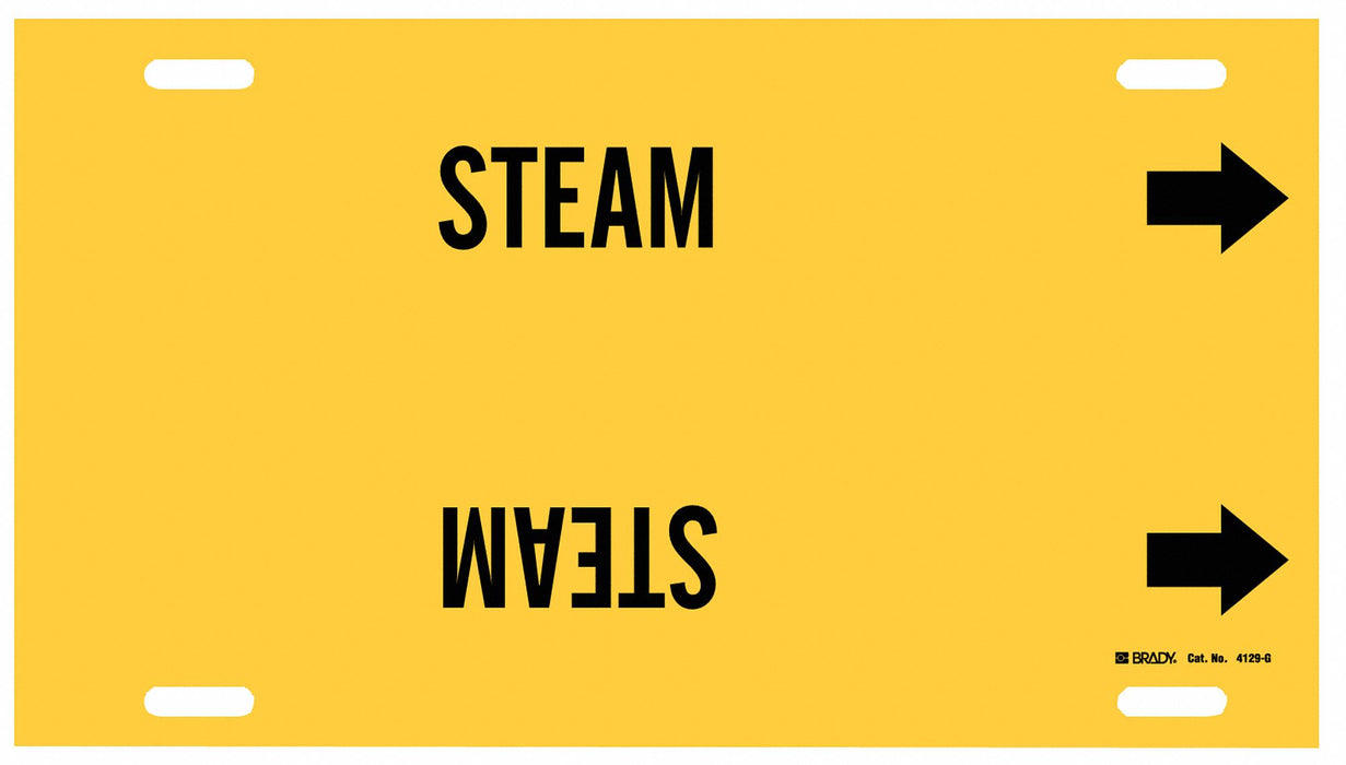Pipe Marker Steam 10 in H 24 in W