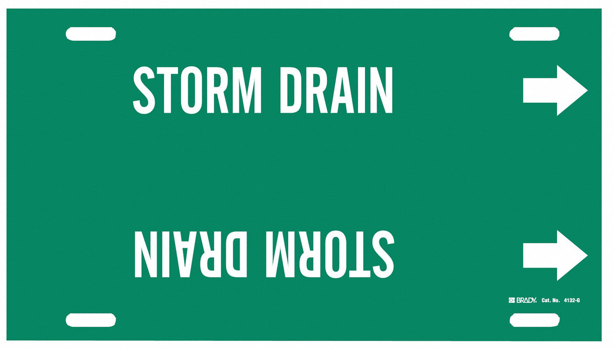 Pipe Marker Storm Drain 10 in H 24 in W