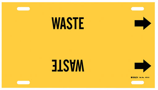 Pipe Marker Waste 10 in H 24 in W