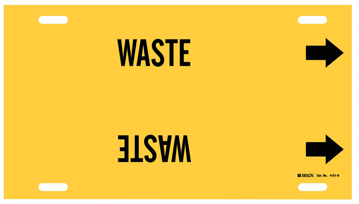 Pipe Marker Waste 10 in H 32 in W