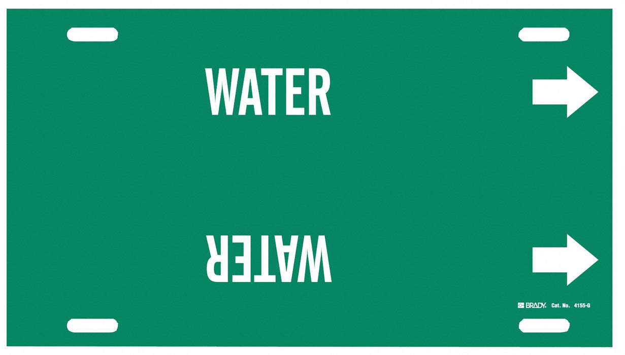 Pipe Marker Water 10 in H 24 in W