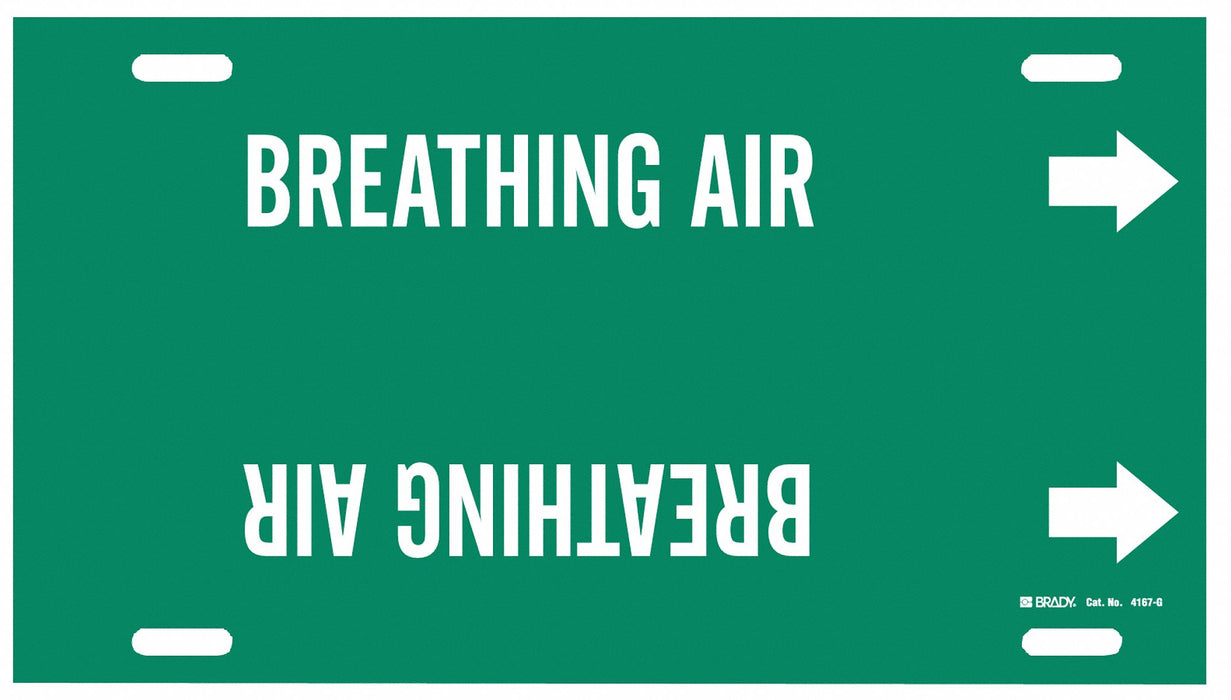 Pipe Marker Breathing Air 10in H 24in W