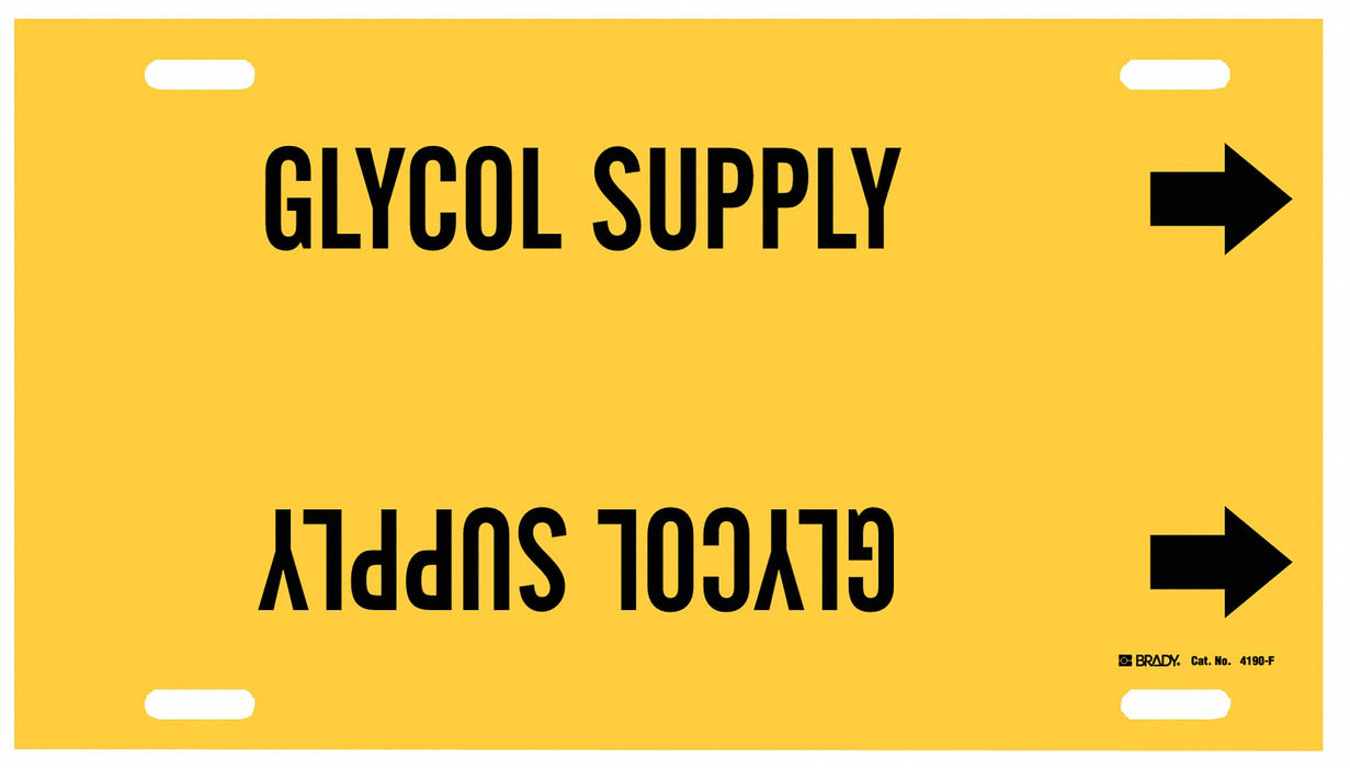 Pipe Marker Glycol Supply 8 in H 16 in W