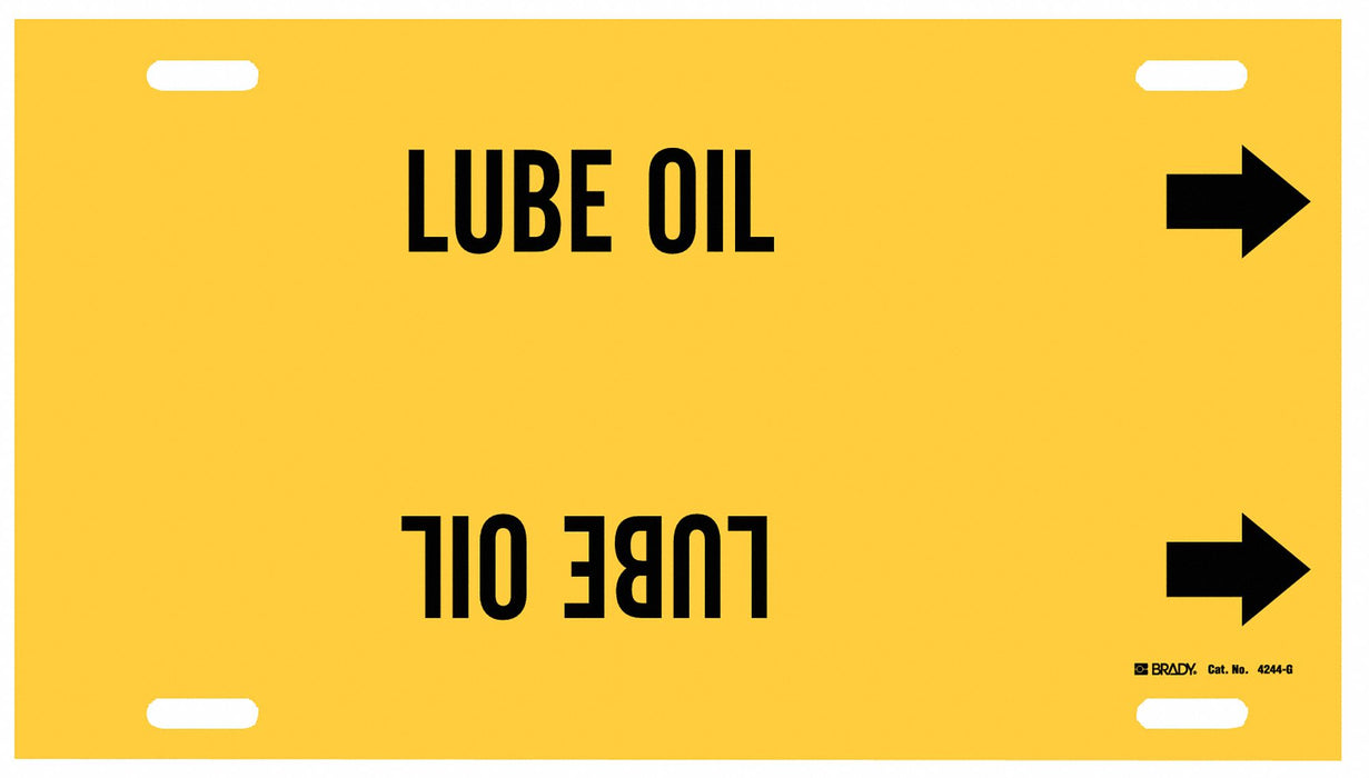 Pipe Marker Lube Oil 10 in H 24 in W