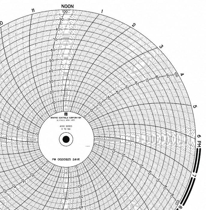 M6799 Circular Paper Chart 24 hr 100 pkg