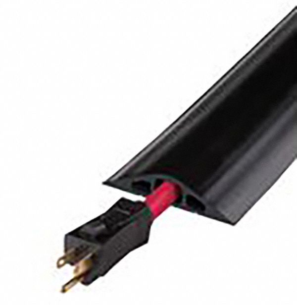 Cable Protector 3 Channels Black 10 ft.L