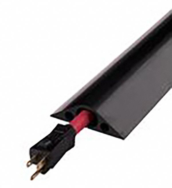 Cable Protector 1 Channel Black 10 ft L