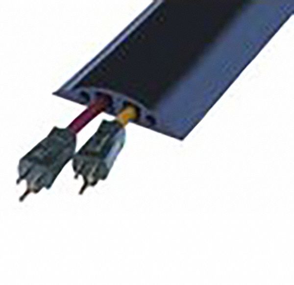 Cable Protector 2 Channels Black 5 ft L